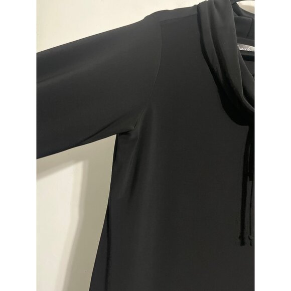 Sympli Crisscross Long Sleeve Cowl Neck Tunic 1X /20 Black Stretch Top Excellent - Picture 10 of 12
